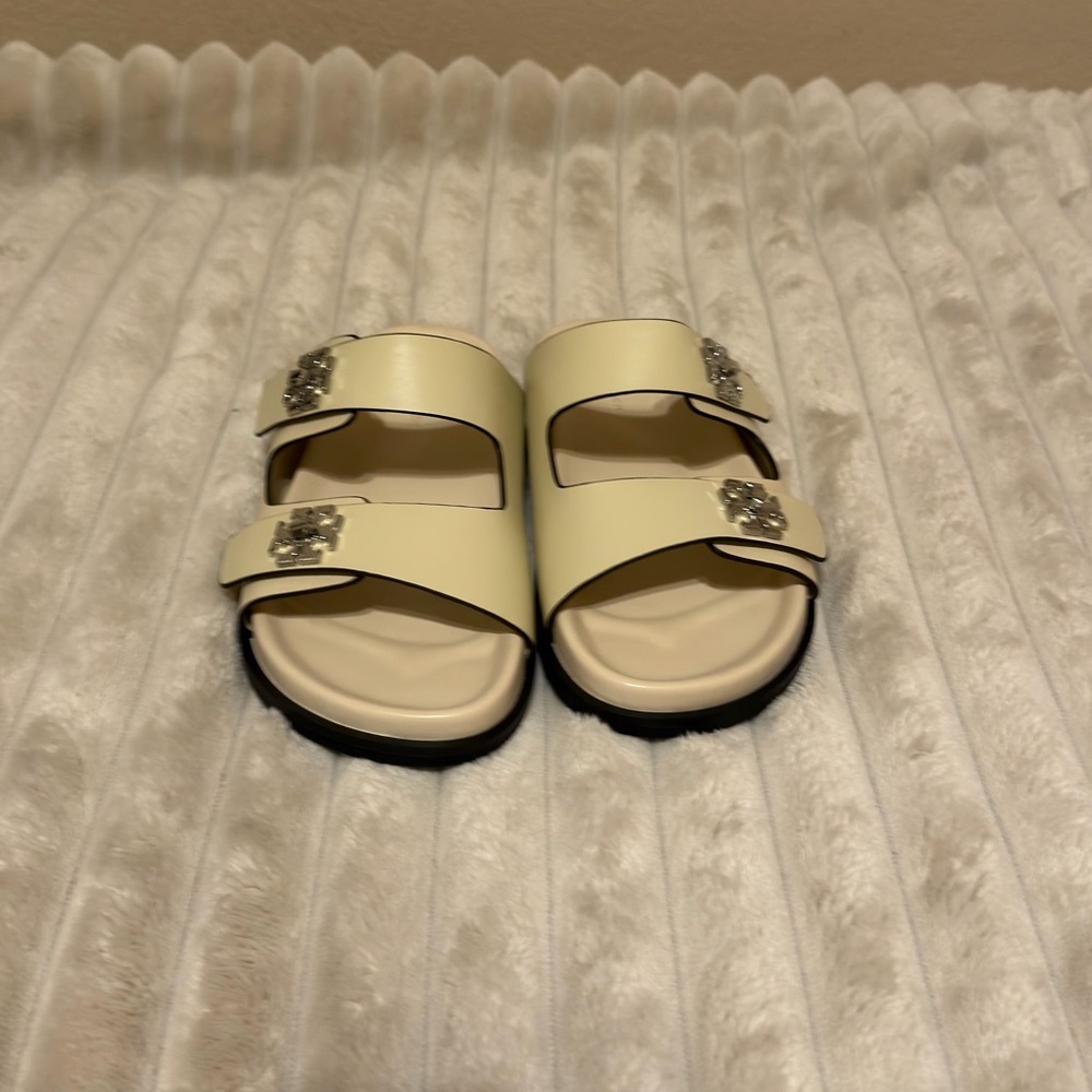 Tory Burch Turnlock Sport Slide Ash Cloud Women’s Size 7.5 - Picture 2 of 5